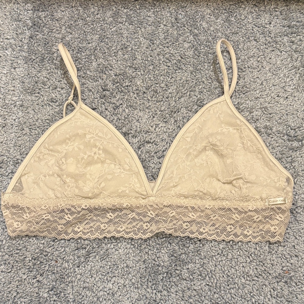 Calvin Klein Beige Lace Bralette